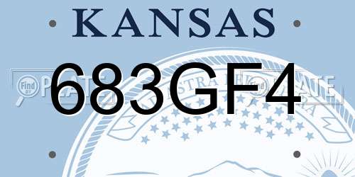 683GF4 Kansas License Plate