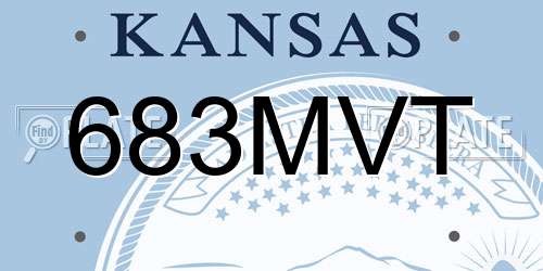 683MVT Kansas License Plate