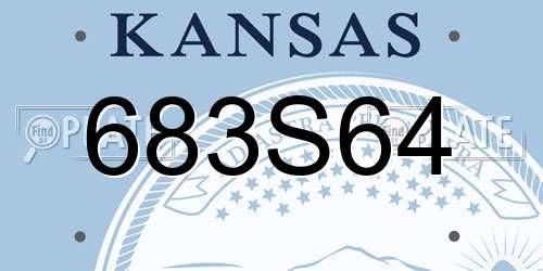 683S64 Kansas License Plate