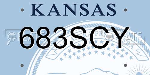 683SCY Kansas License Plate