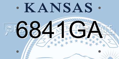 6841GA Kansas License Plate