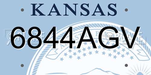 6844AGV Kansas License Plate