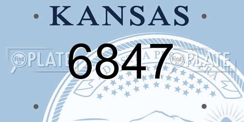 6847 Kansas License Plate