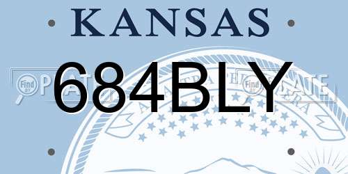 684BLY Kansas License Plate