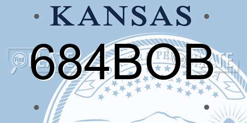 684BOB Kansas License Plate