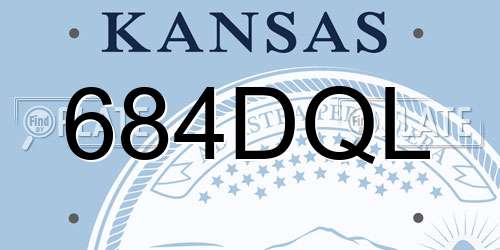 684DQL Kansas License Plate