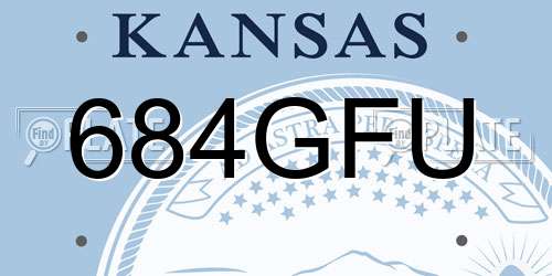 684GFU Kansas License Plate