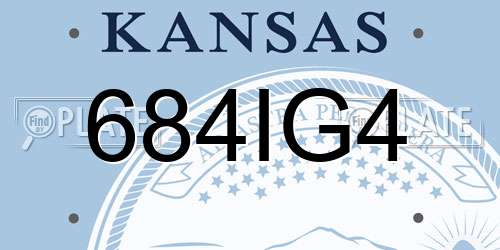684IG4 Kansas License Plate