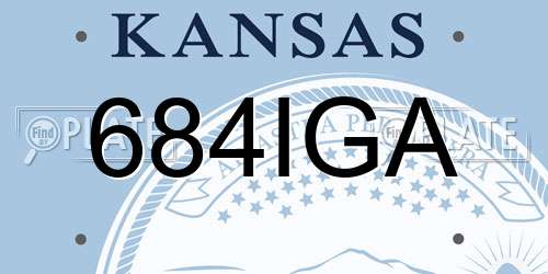 684IGA Kansas License Plate