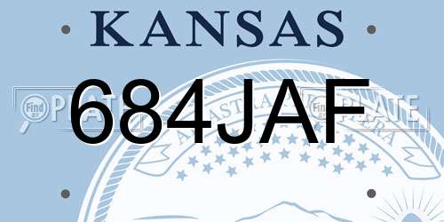 684JAF Kansas License Plate