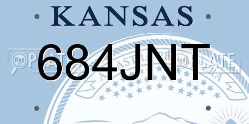 684JNT Kansas License Plate