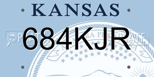 684KJR Kansas License Plate