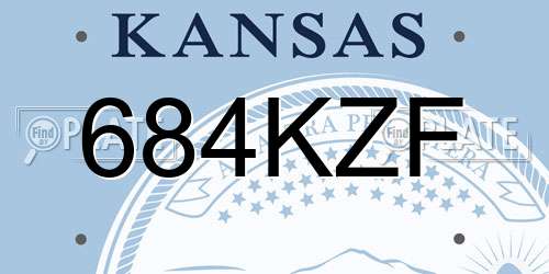 684KZF Kansas License Plate