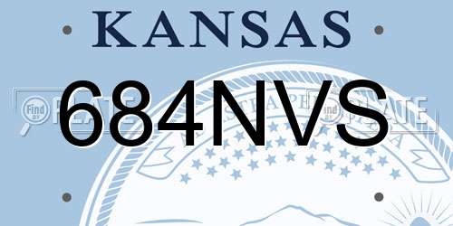 684NVS Kansas License Plate