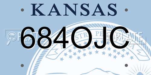 684OJC Kansas License Plate
