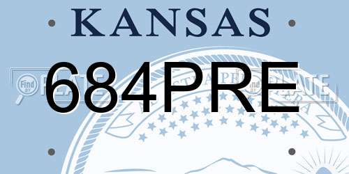 684PRE Kansas License Plate