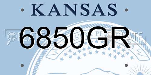 6850GR Kansas License Plate