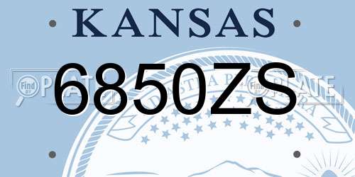 6850ZS Kansas License Plate