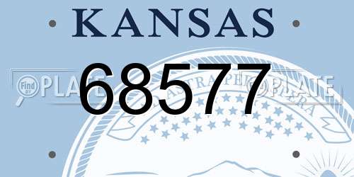 68577 Kansas License Plate