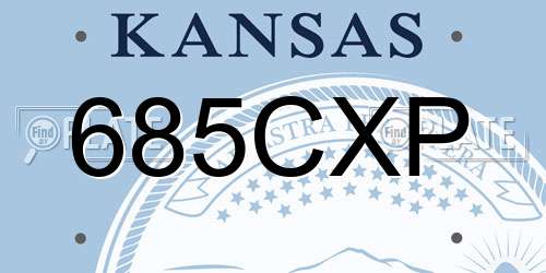 685CXP Kansas License Plate