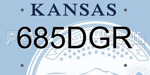 685DGR Kansas License Plate