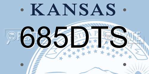 685DTS Kansas License Plate