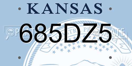 685DZ5 Kansas License Plate