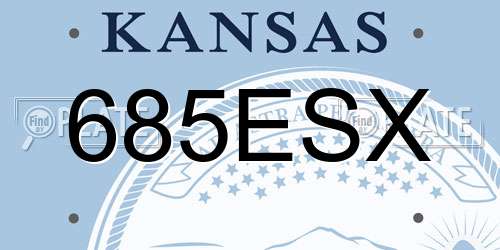 685ESX Kansas License Plate