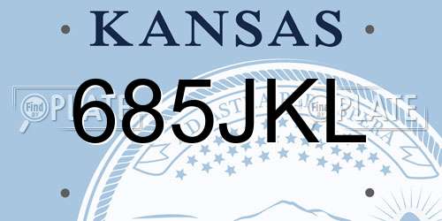 685JKL Kansas License Plate