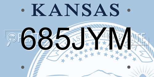 685JYM Kansas License Plate