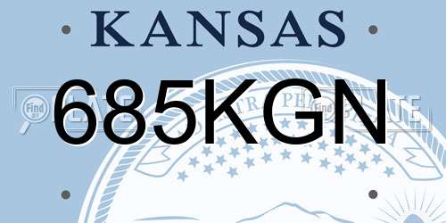 685KGN Kansas License Plate