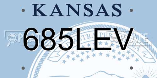 685LEV Kansas License Plate