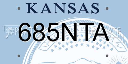 685NTA Kansas License Plate