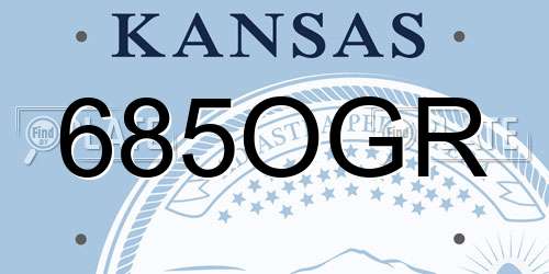 685OGR Kansas License Plate