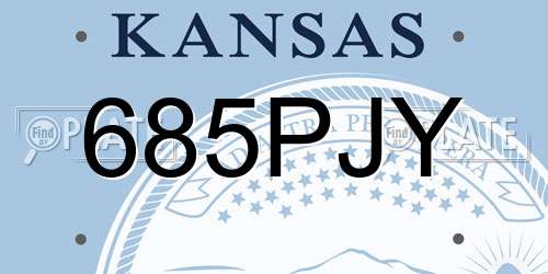 685PJY Kansas License Plate