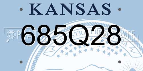 685Q28 Kansas License Plate