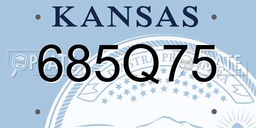 685Q75 Kansas License Plate