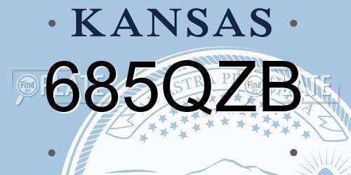 685QZB Kansas License Plate