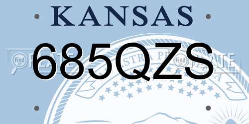 685QZS Kansas License Plate