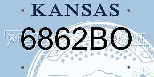 6862BO Kansas License Plate