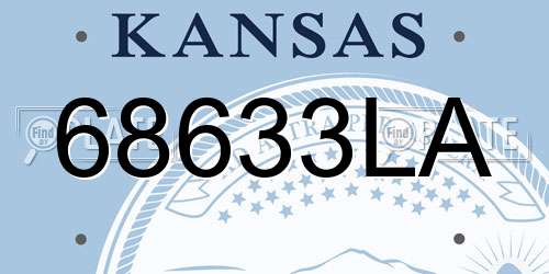 68633LA Kansas License Plate