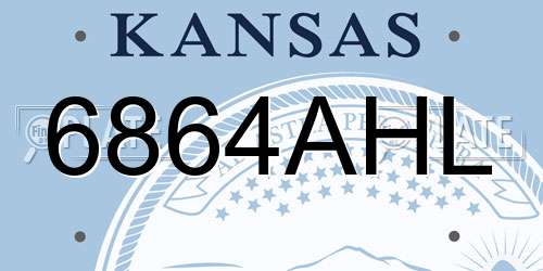 6864AHL Kansas License Plate