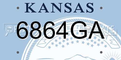 6864GA Kansas License Plate