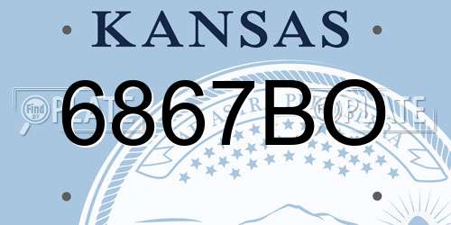 6867BO Kansas License Plate