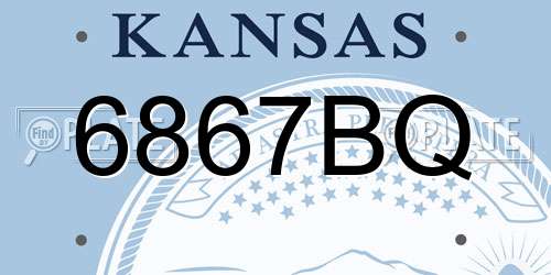 6867BQ Kansas License Plate