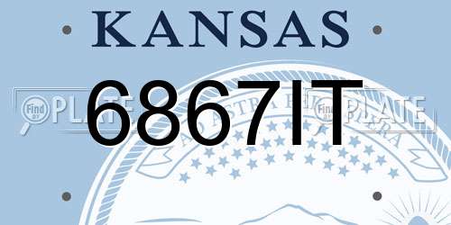6867IT Kansas License Plate