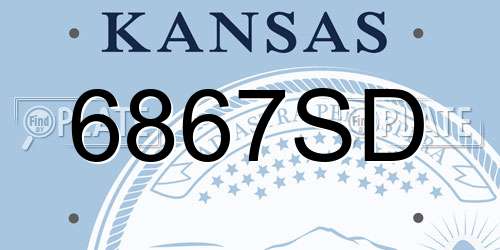 6867SD Kansas License Plate