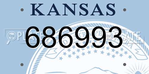 686993 Kansas License Plate