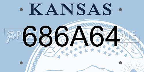 686A64 Kansas License Plate
