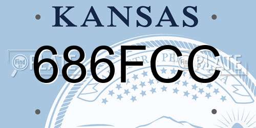 686FCC Kansas License Plate